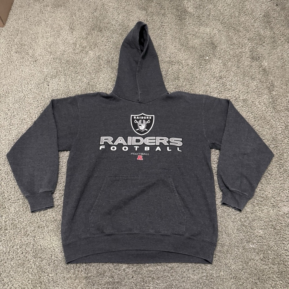 NFL Team Apparel Grey Oakland Raiders Football Sweater